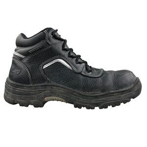 Skechers Men's Size 10.5 Burgin Sosder Black Leather Composite Work Boots FAIR